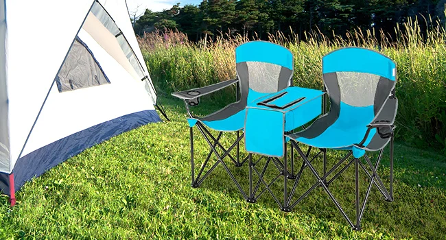 Double Camping Chair with Shade Canopy